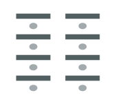 Three columns of tables facing forward with ONE chair placed at each table