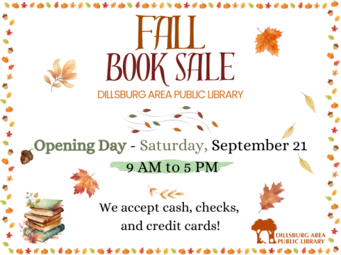 Opening Day of the Dillsburg Used Book Sale - September 21 from 9:00 AM to 5:00 PM