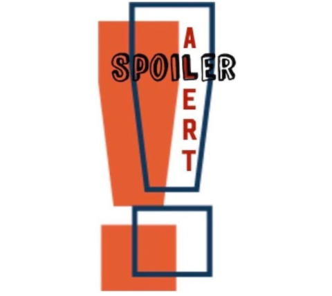 Logo for Spoiler Alert - graphic of an bright orange exclamation mark with a black and white shadow