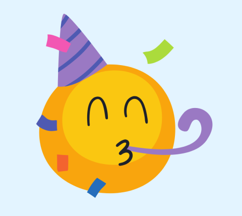 Emoji in a party hat.