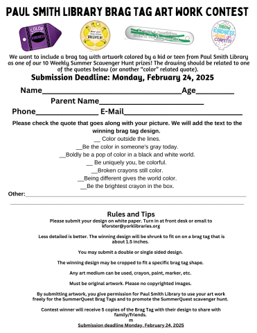 Art contest entry form