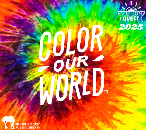 Tie-Dye logo with text "Color Our World"