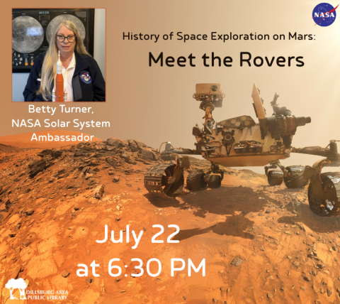History of Space Exploration on Mars: Meet the Rovers - July 22 at 6:30 PM