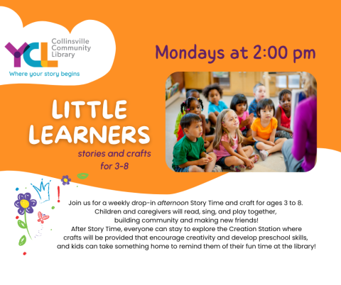 image of preschoolers gathered for a story plus dates and times