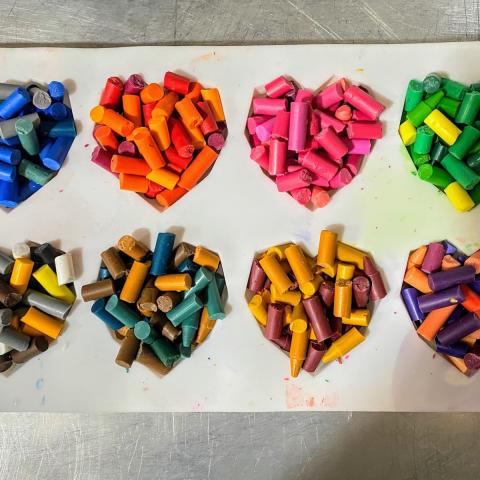 image of broken crayons in a mold