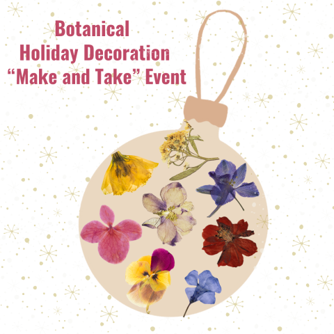 Holiday ornament with pressed flowers
