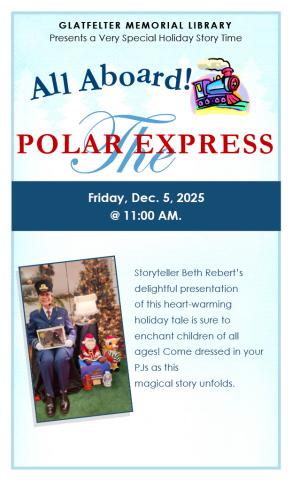 Image of Beth Rebert advertising her Polar Express Story Time