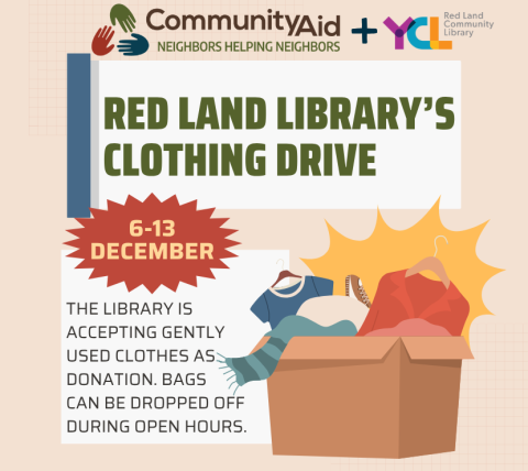 Red Land Library's Clothing Drive runs from December 6th to the 13th