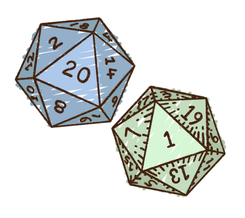 Two twenty-sided die.