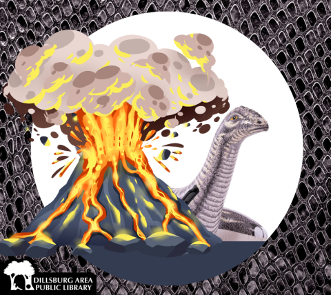 Volcano and Inflatable Dinosaur