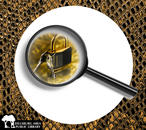 Magnifying glass and lock