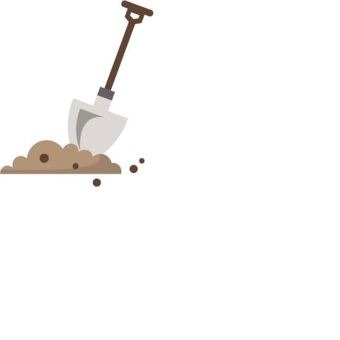 shovel digging in the dirt