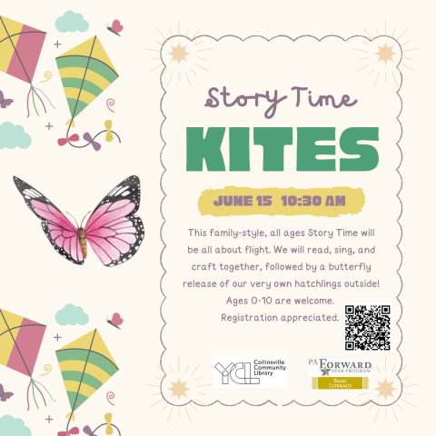 image of kites and butterflies and description of story time