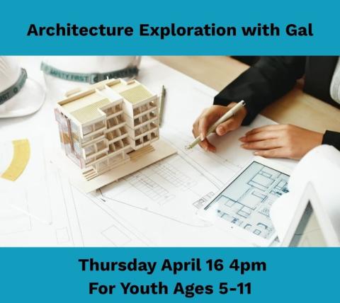 hands drawing blueprints with small wooden model on an aqua background