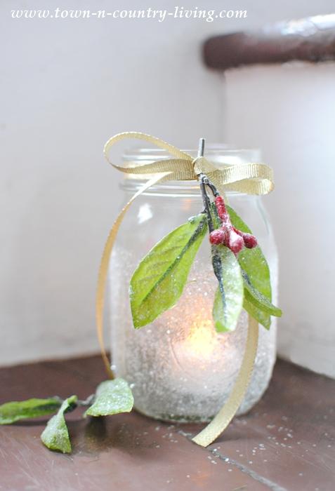 Frosted Mason Jar Candles 