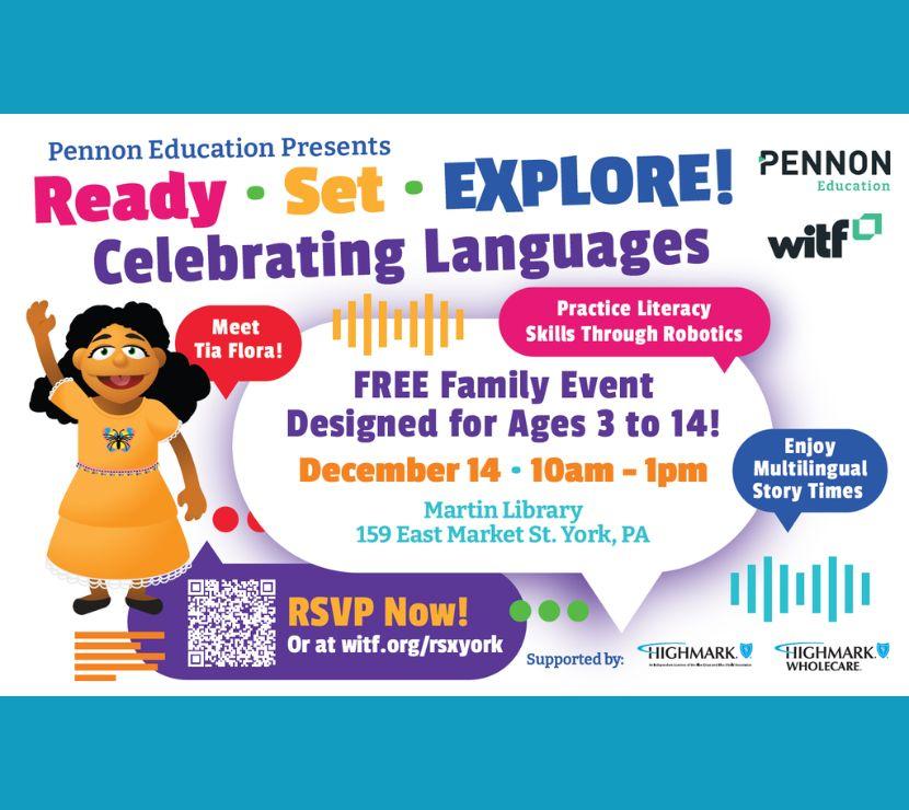 ready set explore celebrating languages event flyer with WITF