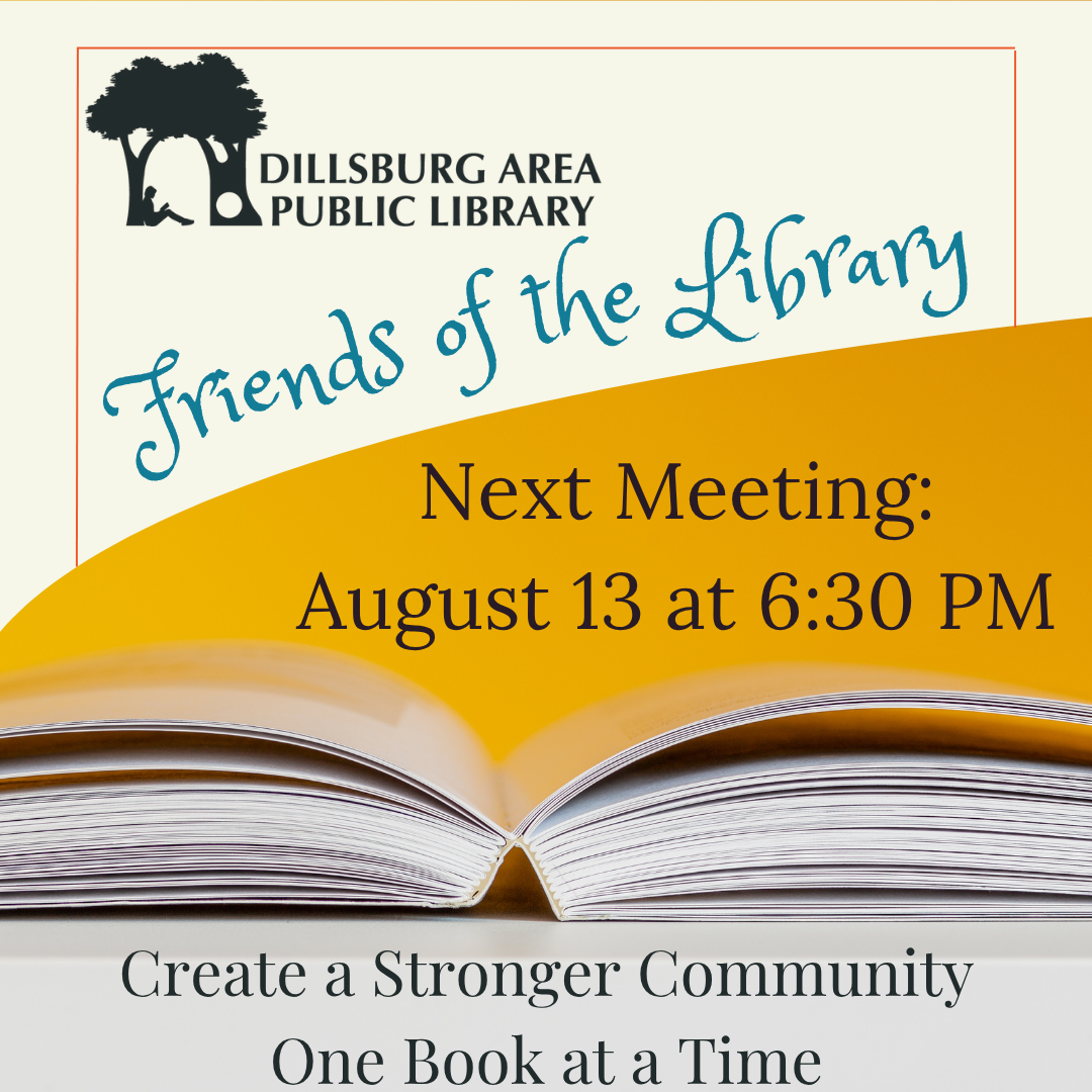 Friends of the Library Meeting - August 13 at 6:30 PM