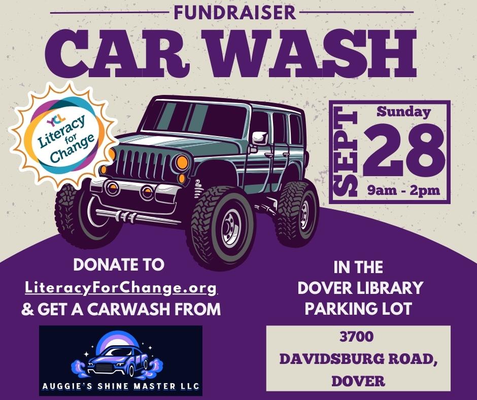 Advertisement for Literacy for Change Fundraiser Car Wash