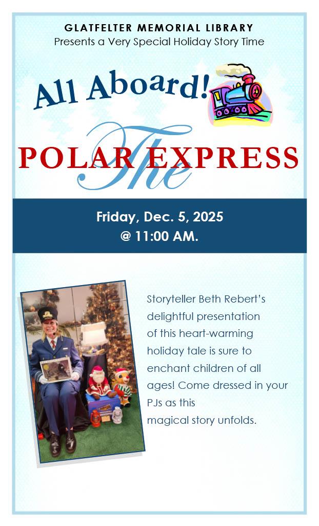 Image of Beth Rebert advertising her Polar Express Story Time