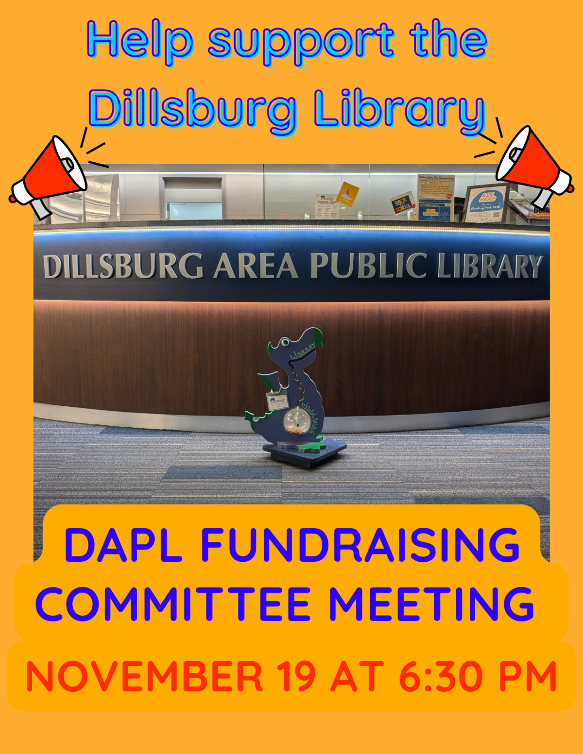 DAPL Fundraising Committee Meeting - November 19 at 6:30 PM