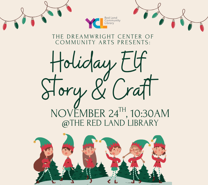 Holiday Elf Story & Craft at the Red Land Library, November 24th at 10:30AM