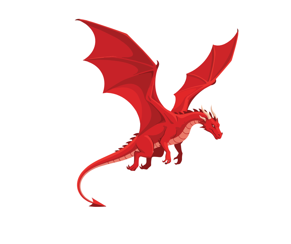 red dragon in flight