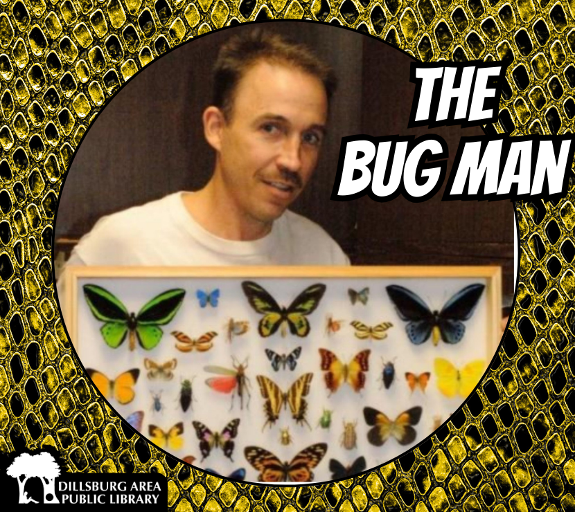 Ryan Bridge Headshot with Butterfly Collection