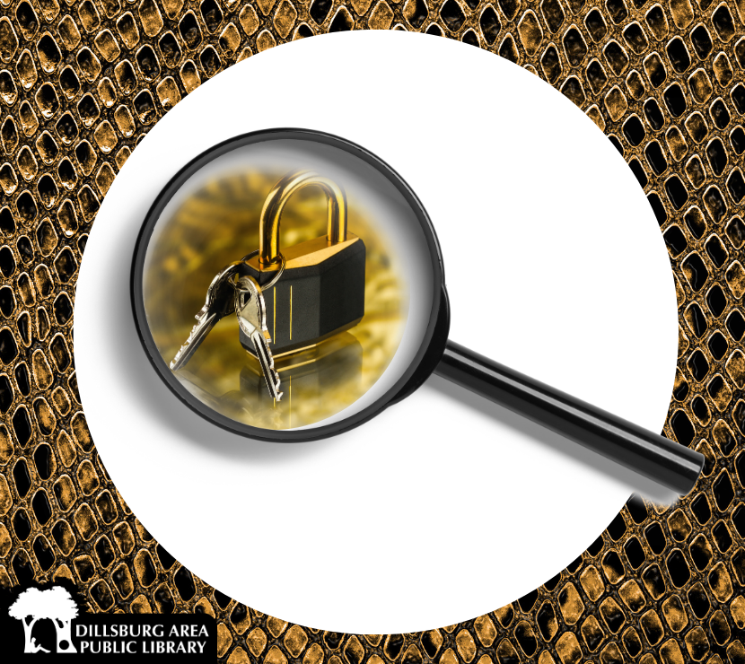 Magnifying glass and lock