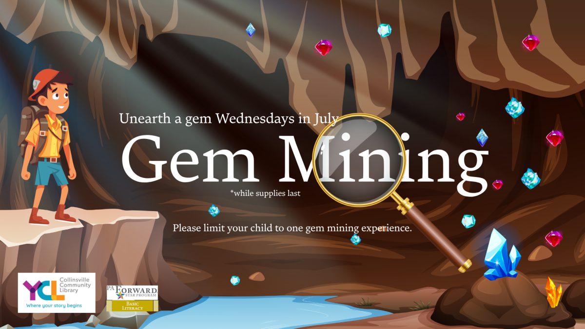 image of boy in cave surrounded by sparkling gems